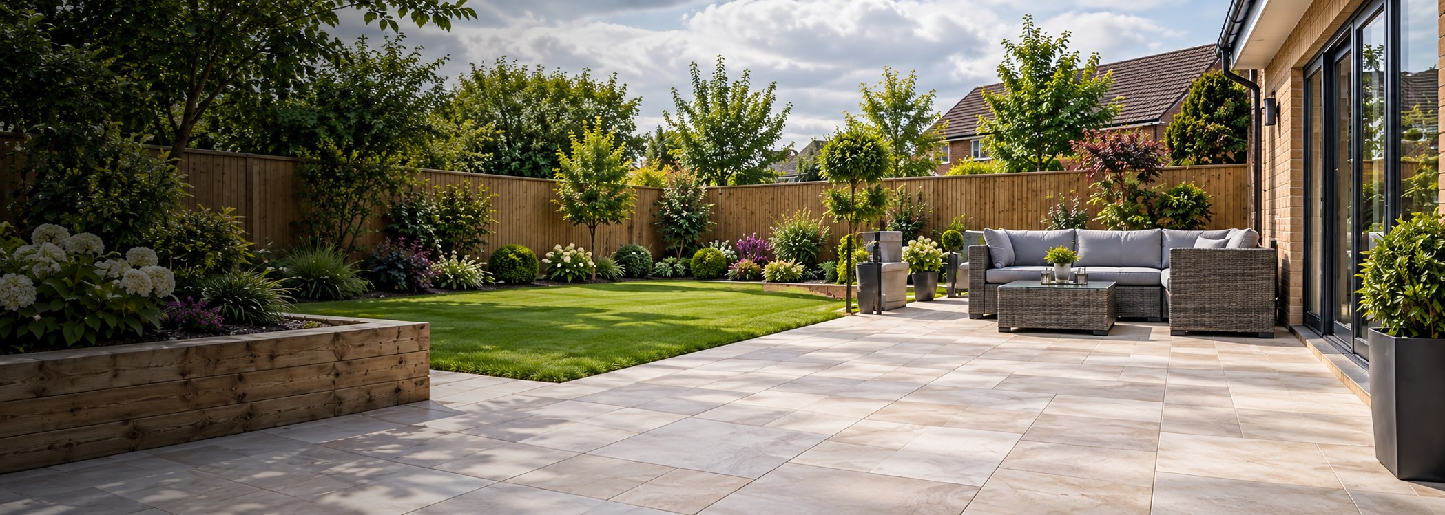 Illustrative garden patios